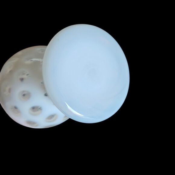 Fenton Honeysuckle Coin Dot Optic Opalescent Ruffled Glass Vase 6.5" - Picture 4 of 6